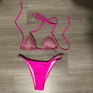 Neon Pink Glitter Bikini